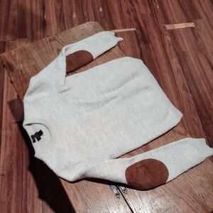 J. Crew Merino wool oatmeal crew neck campus sweatshirt. Pullover elbow pads